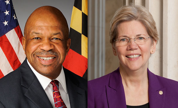 Rep. Elijah E. Cummings, D-Md., and Senator Elizabeth Warren, D-Mass.