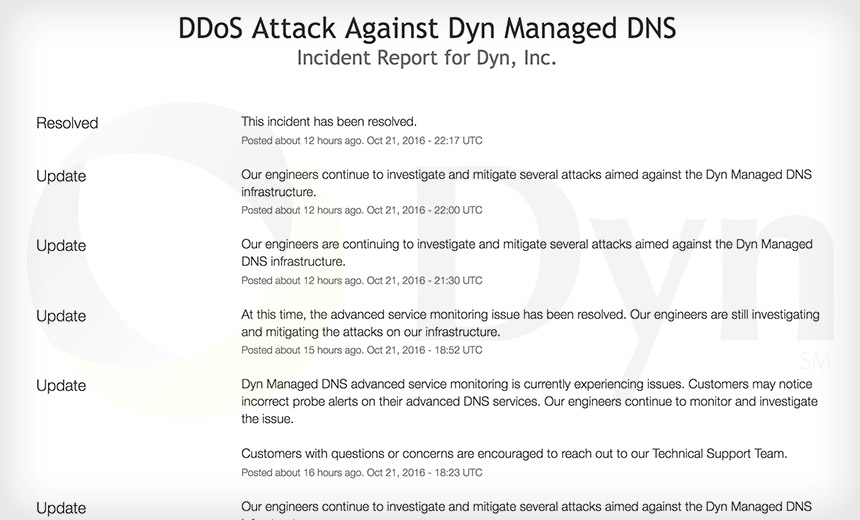 DDoS Attack Blamed for Massive Outages